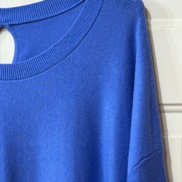 NWT Talbots Sz 3X Women's Sweater Tunic 3/4 Sleeve Blue Berry Cotton/Cashmere - Picture 3 of 12